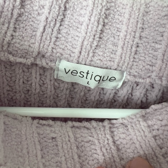 Vestique oversized waffle knit sweater open knit mock neck chunky fall chenille - Picture 3 of 3